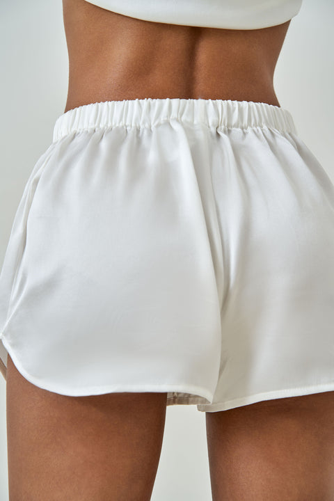 Silk Shorts - White
